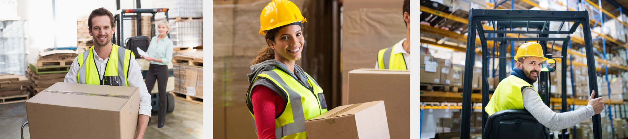 Happy and cool Workers in a warehouse